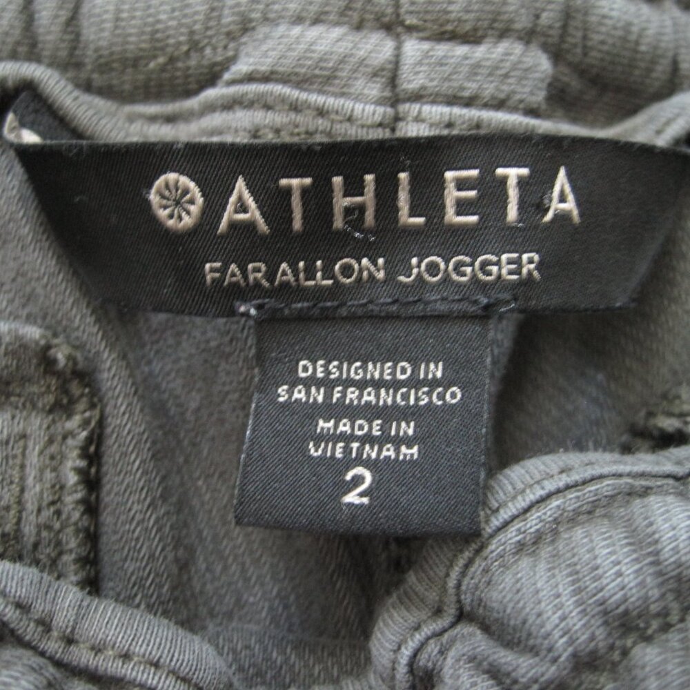 Athleta Farallon Joggers Size 2 Olive Green Vitage Palm Women's Exercise Pants - Picture 7 of 7